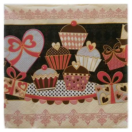 Tovaglioli per decoupage dolcetti arti e grafica busta da 2 pezzi 33 x 33 cm