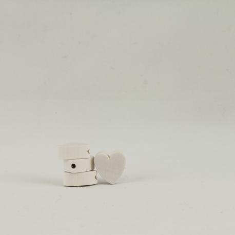 ciondolo cuore di legno con foro passante colore bianco marianne hobby 20x20x8 mm
