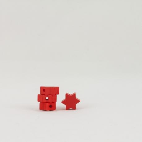 ciondolo stella di legno con foro passante rosso marianne hobby 2 cm