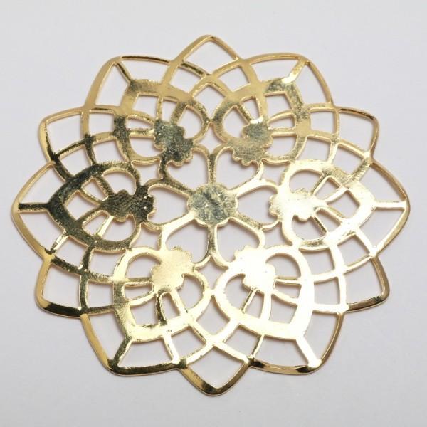 Ciondolo filigrana 60 mm colore dorato menoni busta da 3 pezzi