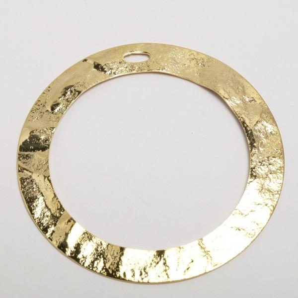 Ciondolo rondella martellata 60mm oro menoni busta da 4 pezzi