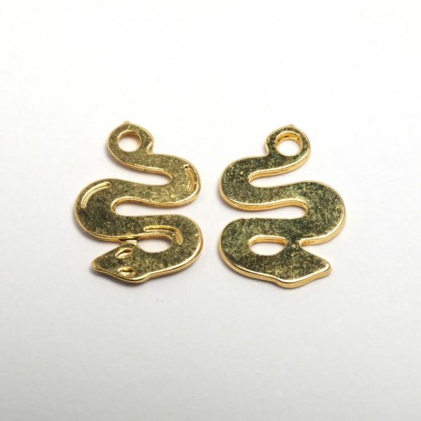 Ciondolo serpente  15 mm colore oro menoni busta da 10 pezzi