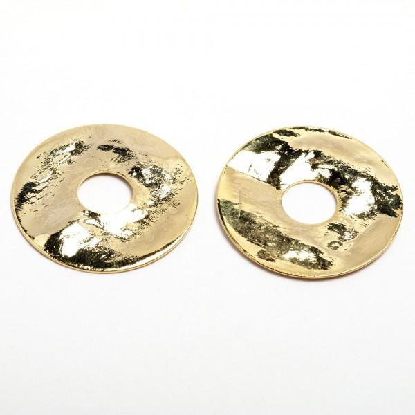 Ciondolo disco irregolare c/foro centrale (1 pezzo) menoni colore oro