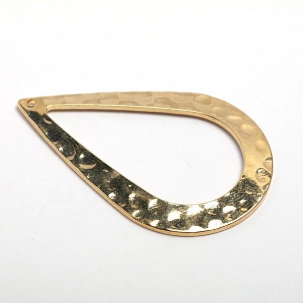 Ciondolo Goccia martellata mm 40  colore  oro menoni  ottone nickel free