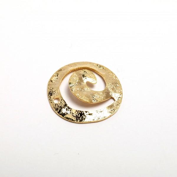 Ciondolo guarnizione tribale colore oro menoni 18mm D  busta da 5pezzi
