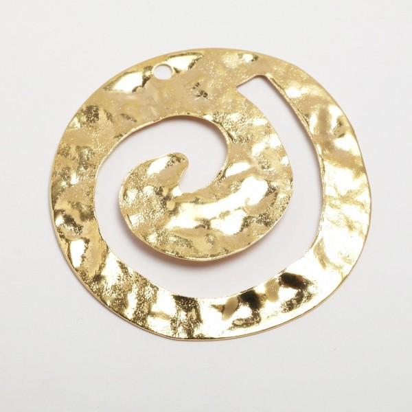 Ciondolo guarnizione tribale a spirale martellata colore oro menoni 13 x 40 mm busta da 3 pezzi