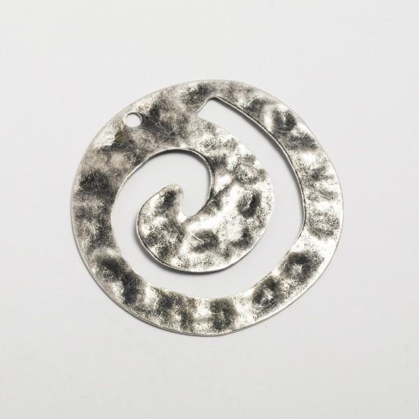Ciondolo guarnizione tribale a spirale 48mm argento antico menoni busta da 3 pezzi