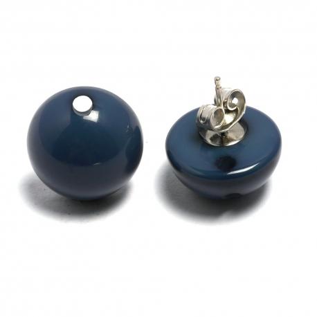 Coppia Bottone per orecchino blu avion - bot1 arti e grafica resina D15mm