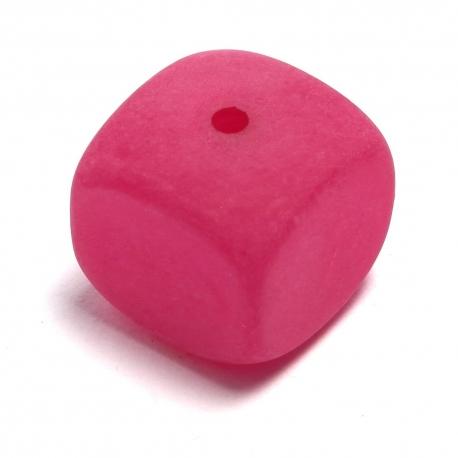 Cubo fucsia satinato resina 15x15mm