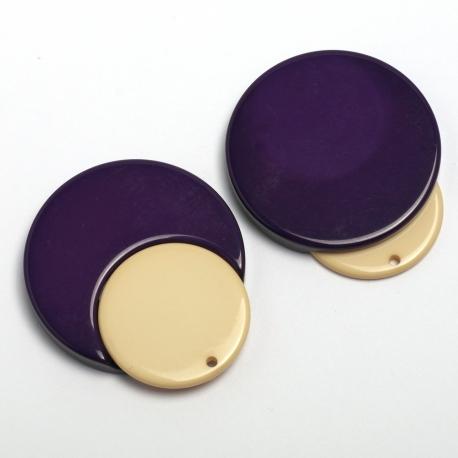 Accessorio per orecchini viola/avorio