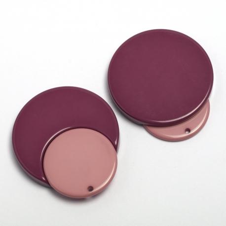 Accessorio per orecchini rosa antico/prugna