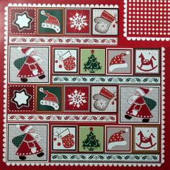 Carta da scrapbooking  quadrati  natalizi rayer 31,2x30,3