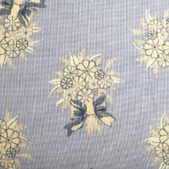 Tessuto americano celeste con mazzolini fiori HFT 140x30cm