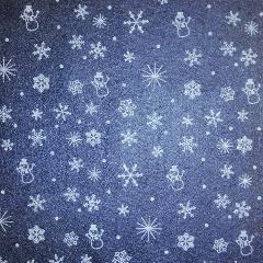 Pannolencio blu notte con fiocchi neve panna stafil 90x50cm