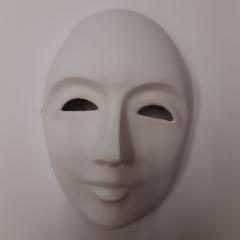 Maschera Bianca fai da te in cartapesta con elastico Stafil altezza 23 cm | larghezza 16,5 cm