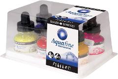 aquafiine watercolor ink daler rowney confezione  con sei colori da 29,5ml  e un pennarello vuoto