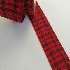 nastro scozzese rosso e nero stafil 40 mm x 1 mt