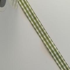 nastro quadrucci verde oliva e bianco goldina 15 mm x 1 mt