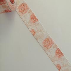 nastro organza con rose colore albicocca goldina 40 mm per 1 mt