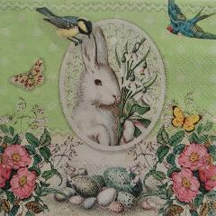 tovagliolo per decoupage animali coniglio vittoriano arti e grafica busta da 2 pezzi 33 per 33 cm