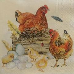 tovaglioli gallo gallina e pulcini arti e grafica busta da 2 pezzi 33 x 33 cm