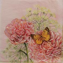 tovaglioli per decoupage fiori e farfalle arti e grafica busta da 2 pezzi 33 x 33 cm