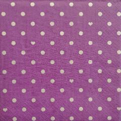 tovagliolo per decoupage viola pois bianchi arti e grafica busta da 2 pezzi 33 x 33 cm