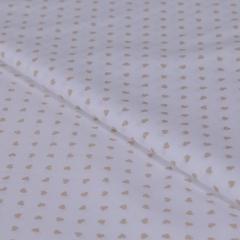 Tessuto Stoffa in cotone bianco con cuori  sabbia stafil  145 x 50 cm
