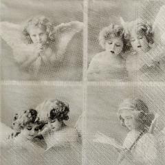 tovaglioli per decoupage angeli in bianco e nero arti e grafica busta da 2 pezzi 33x33 cm