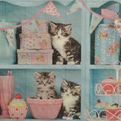Copia di  tovaglioli per decoupage animali gatti arti e grafica busta da 2 pezzi 33x33 cm