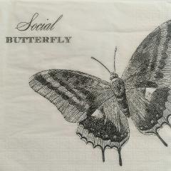 tovaglioli per decoupage farfalla in bianco e nero vintage arti e grafica busta da 2 pezzi 30x30