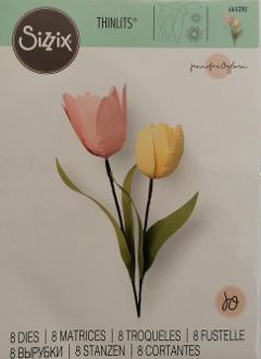 Fustella thinlits tulipani sizzix composta da 8 elementi