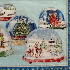 tovaglioli per decoupage natalizio sfere sulla neve arti e grafica busta da 2 pezzi 33x33