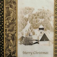 tovaglioli per  decoupage paesaggio innevato natalizio arti e grafica busta da 2 pezzi 33x33