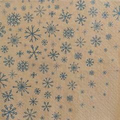 tovaglioli per decoupage  natalizio fiocchi di neve azzurri arti e grafica busta da 2 pezzi 33x33