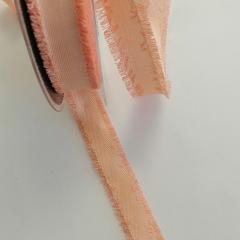 nastro colore albicocca sfrangiato lateralmente goldina 25mm x 1 mt