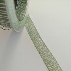 nastro verde muschio e bianco goldina 15 mm x 1 mt