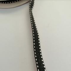 nastro nero e bordino tratteggiato bianco stamperia 10 mm x 1 metro