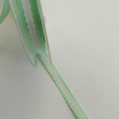 nastro in raso verde chiaro con decoro stafil 10 mm x 1 metro