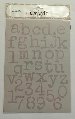 Stencil alfabeto macchina tommy art 21x 29 cm