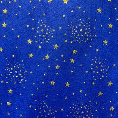 Pannolenci blu con stelle oro glitter 1 mm stafil 90x50 cm