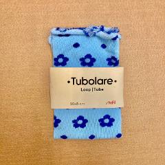 Tubolare Loop azzurro con fiori Blu Stafil 30x8 cm