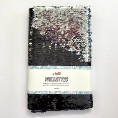Tessuto reversibile Paillettes Nero/Argento Stafil 50x70 cm
