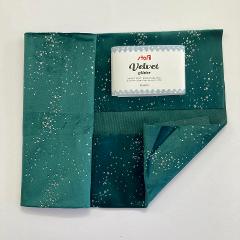 Tessuto Velluto Glitter Verde Stafil 50x68 cm