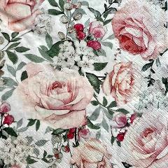 Tovaglioli per decoupage - Rose Rosa arti e grafica busta da 2 pezzi 33 x 33