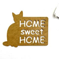 - Sagoma in MDF- sagoma gatto home sweet home Stamperia 15 x 20 cm