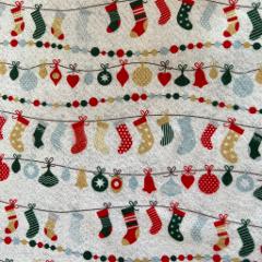 Pannolenci bianco  con decori natalizi 1mm arti e grafica 90 x 100 cm