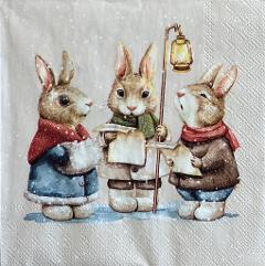 tovaglioli per decoupage conigli che cantano arti e grafica busta da 2 pezzi 33x33