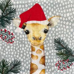 tovaglioli per decoupage natalizi giraffa arti e grafica busta da 2 pezzi 33x33