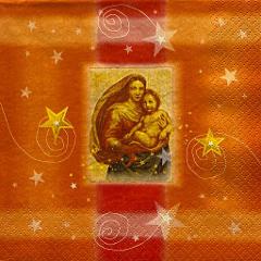 tovaglioli per decoupage Natalizi Madonna con Gesù bambino arti e grafica busta da 2 pezzi 33x33
